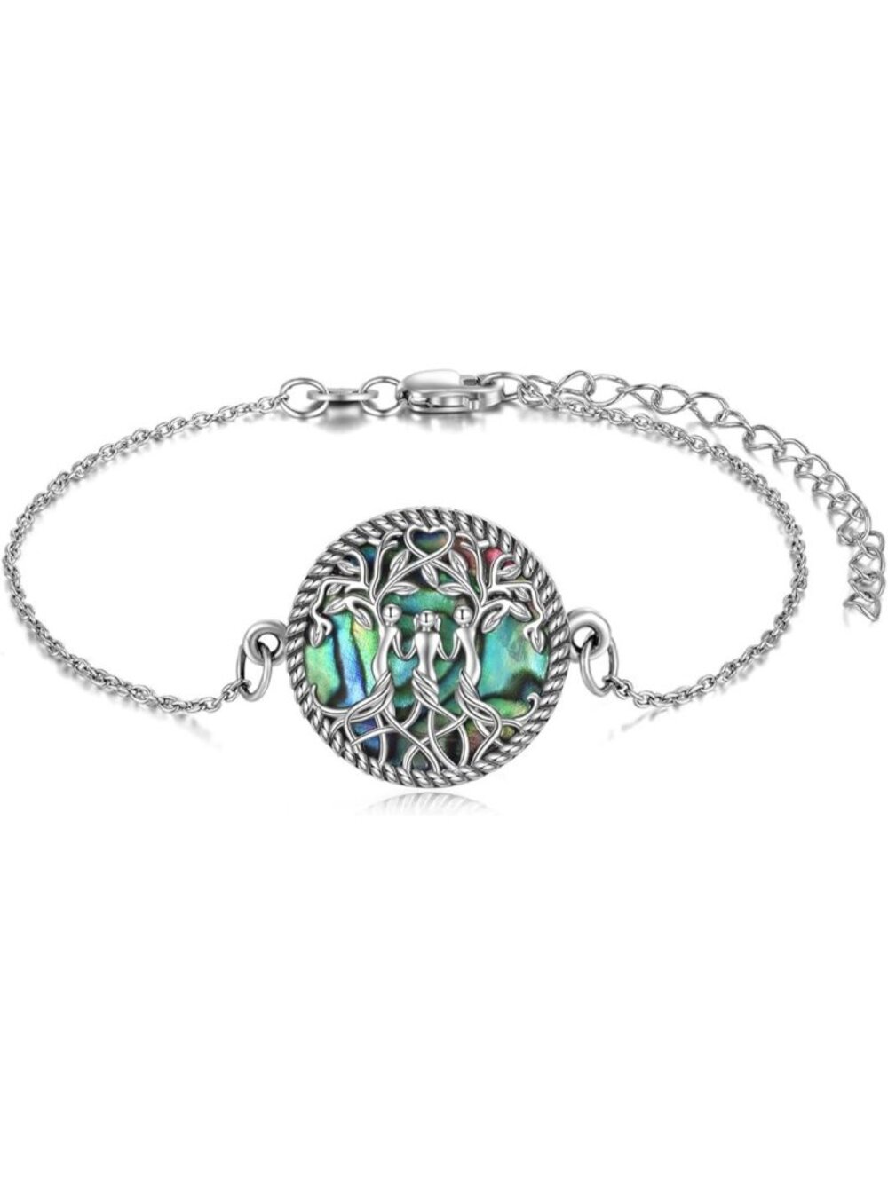 Silver-3 Sister Bracelet Sterling Silver Tree of Life Bracelet
